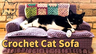 How to Crochet Easy Cat Couch or Sofa [upl. by Nnyleuqcaj]