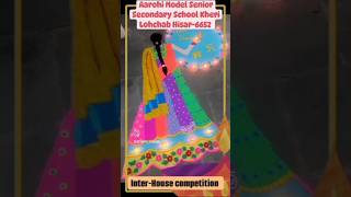 Aarohi Model school mein aaye nanhe kalakar Rangoli banane viral video short video [upl. by Lacy809]