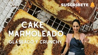 ¡CAKE MARMOLEADO con glaseado de chocolate crunchy delicioso y fácil  Sandra Jarufe Pastelería [upl. by Enitsud]