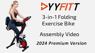 YYFITT Premium Folding Exercise Bike Assembly Video2024 New Version [upl. by Early]