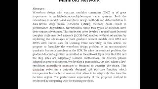 MIMO Radar Unimodular Waveform Design With Learned Complex Circle Manifold Network [upl. by Abeh547]