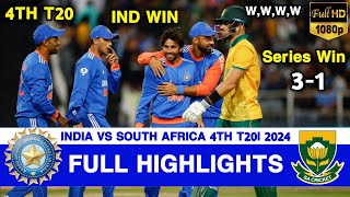 Full Highlights  India vs South Africa 4th T20 Highlights 2024  IND vs SA 4th T20 Highlights 2024 [upl. by Asnerek]