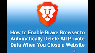 How to Enable Brave Browser to Automatically Delete All Private Data When You Close a Website [upl. by Dawes]