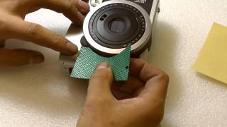 Fujifilm チェキ Instax Mini90用貼り革キット貼り付けガイド Instax Mini 90 Leather kit installation guide [upl. by Nosemyaj927]