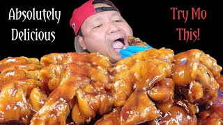 PORK FEET WITH SWEET BBQ SAUCE WITH RECIPE  PAA NG BABOY RECIPE  COOKING AND EATING SHOW [upl. by Ehman]