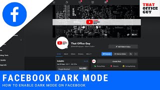 How To Enable Dark Mode On Facebook  Facebook Dark Mode Facebook Tutorial 2020 [upl. by Hewe8]