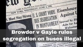 13th November 1956 Browder v Gayle leads to desegregation on buses [upl. by Settle]