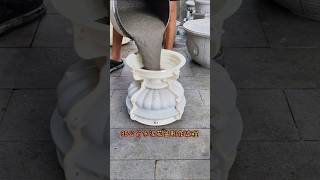 35cm cement round flower pot production process Roman column ornaments Cement flower pot mold [upl. by Hceicjow68]