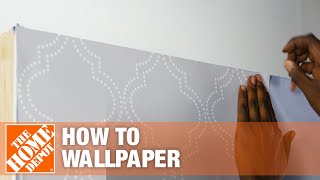 How to Hang PeelandStick Wallpaper  The Home Depot [upl. by Betty506]