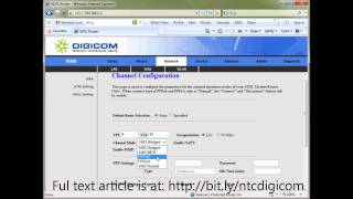 Configuring NTC ADSL Digicom Router [upl. by Loomis944]