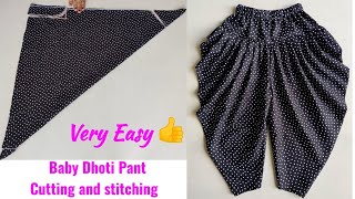 Very Easy Baby Dhoti Pant Cutting and stitching  Dhoti pant cutting and stitching [upl. by Elocin829]