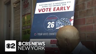 Early voting begins in New York and New Jersey drawing crowds to polling sites [upl. by Gnuh]