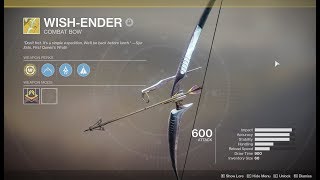 Destiny 2 Guide  How to get the Wish Ender Exotic Bow Weapon Quest  Shattered Throne Dungeon [upl. by Amme46]