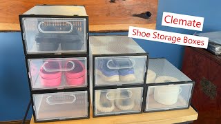 Clemate Shoe Storage Boxes 15 pack magnetic closure shoes shoestorage shoebox [upl. by Nniuq]