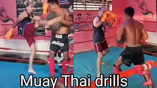 New Muay Thai pad work drills session [upl. by Yonah]