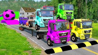 TRANSPORTING PIXAR CARS amp FRUITS WITH COLORED amp JOHN DEERE vs CLAAS vs TRACTORS  BeamNGdrive 983 [upl. by Glass]