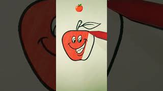 Beautiful 🍎🍎🍎 art drawing satisfying painting ytshorts colouring [upl. by Lydnek836]