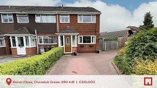 Heron Close Cheswick Green B90 4JB  3 Bed End Terraced  For Sale [upl. by Hsirehc]