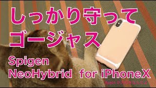 SpigenのNeoHybrid 2重構造iPhoneXケース：しっかり守ってゴージャス [upl. by Okire]