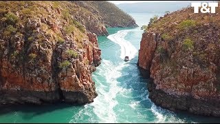 Drone Footage Captures Horizontal Waterfall In Australia [upl. by Busey]