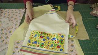 Make an Apron Using Tea Towels  Part 2 of 2 [upl. by Atelahs]