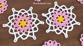 Crochet Flower Motif EASY Crochet Pattern for Shawl Scarf Tunic Blouse [upl. by Mcculloch809]