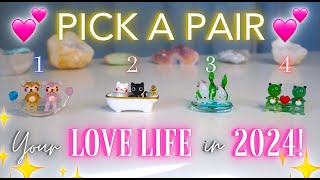 Your LOVE LIFE in 2024 💘 Pick a Pair 👯‍♂️ Detailed Tarot Reading ✨ [upl. by Nossyla]