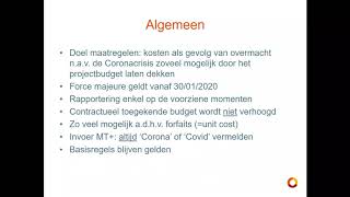 Erasmus Webinar Force Majeure Coronamaatregelen KA2 excl KA229 [upl. by Wilburn888]