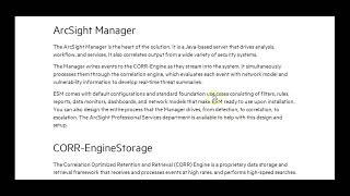 7 ArcSight ESM ArcSight Manager CORR EngineStorage [upl. by Friedlander]