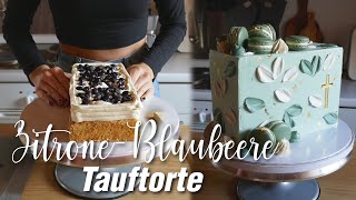 💚viereckige Torte für Taufe Junge ohne Fondant [upl. by Krasner]