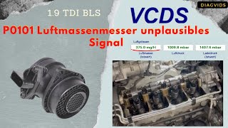 P0101 Luftmassenmesser G70 unplausibles Signal  0257 LMM  VW 19 TDI BLS  Lösung  VCDS Diagnose [upl. by Towbin]