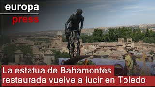 La estatua de Bahamontes restaurada vuelve a lucir en Toledo [upl. by Asile]