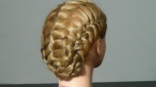 Прическа на средние волосы с плетением Braided hairstyle tutorial [upl. by Griseldis]