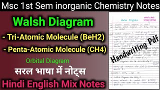 Walsh Diagramwalsh Diagram tri atomic moleculeMsc 1st Sem Inorganic Chemistry notes in Hindi [upl. by Ardnnaed]