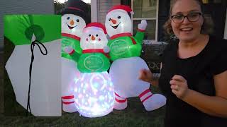 6FT Inflatable Snowman Family Brighten Your Yard This Christmas ☃️✨ christmasyarddecor christmas [upl. by Yancey]