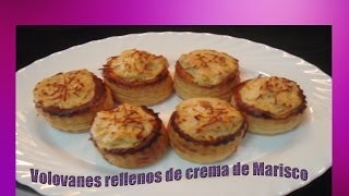 Como hacer Volovanes rellenos de Marisco recetas de cocina con Mila [upl. by Airrotal]