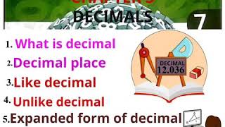 Class 7 chapter 3 decimal important point read [upl. by Mordy490]