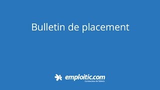 Bulletin de placement نشرة الموضع [upl. by Muiram290]