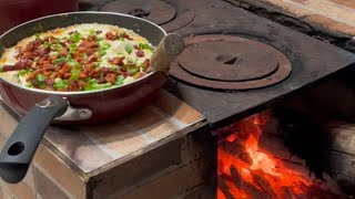 FIZ CARNE DE FRIGIDEIRA 😍 RECEITA DIFERENTE E RÁPIDA no FOGÃO A LENHA ALMOÇO DELICIOSO EM FAMÍLIA [upl. by Auqenat]