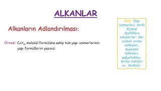 ORGANİK KİMYA Alkanlar [upl. by Lerret]