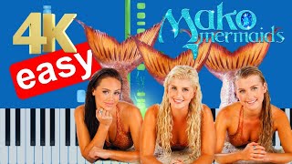 Mako Mermaids Theme Song Slow Easy Medium Piano Tutorial 4K [upl. by Flosser]