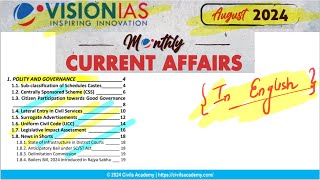 Vision IAS monthly magazine August 2024  UPSC current affairs in English [upl. by Warp]