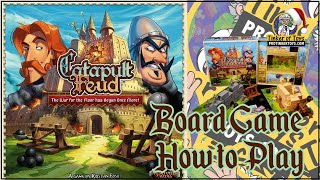 How to Play Catapult Feud Set Up and Review Board Game [upl. by Asirram]