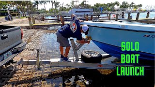 How to Quickly and Safely Launch Your Boat by Yourself  SOLO boattrailer boatlaunch boatramp [upl. by Uria847]