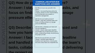 4 Most Common Job Interview Questions and Answers [upl. by Nisse]