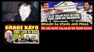 1538 BAON NA SA UTANG ANG PINAS 1606 PESOS UN HUMAN RIGHTS DAW ABUSES WALA PERO GUSTO MAGKASO [upl. by Fanchon611]