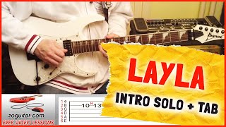 LAYLA 🎸 ERIC CLAPTON INTRO SOLO  TAB [upl. by Nahtanohj]