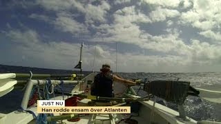 Peder rodde ensam över Atlanten  en sträcka på 470 mil  Nyhetsmorgon TV4 [upl. by Jobey110]