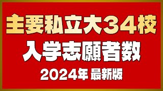 【超速報】日大が昨年度比で衝撃的な数字！主要私立大学34校 入学志願者数【2024年度最新版】 [upl. by Akins]