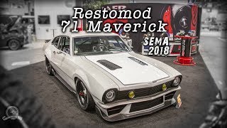 Restomod 71 Ford Maverick Jimmy Shaw Baer Brakes booth SEMA 2018 [upl. by Goldina]